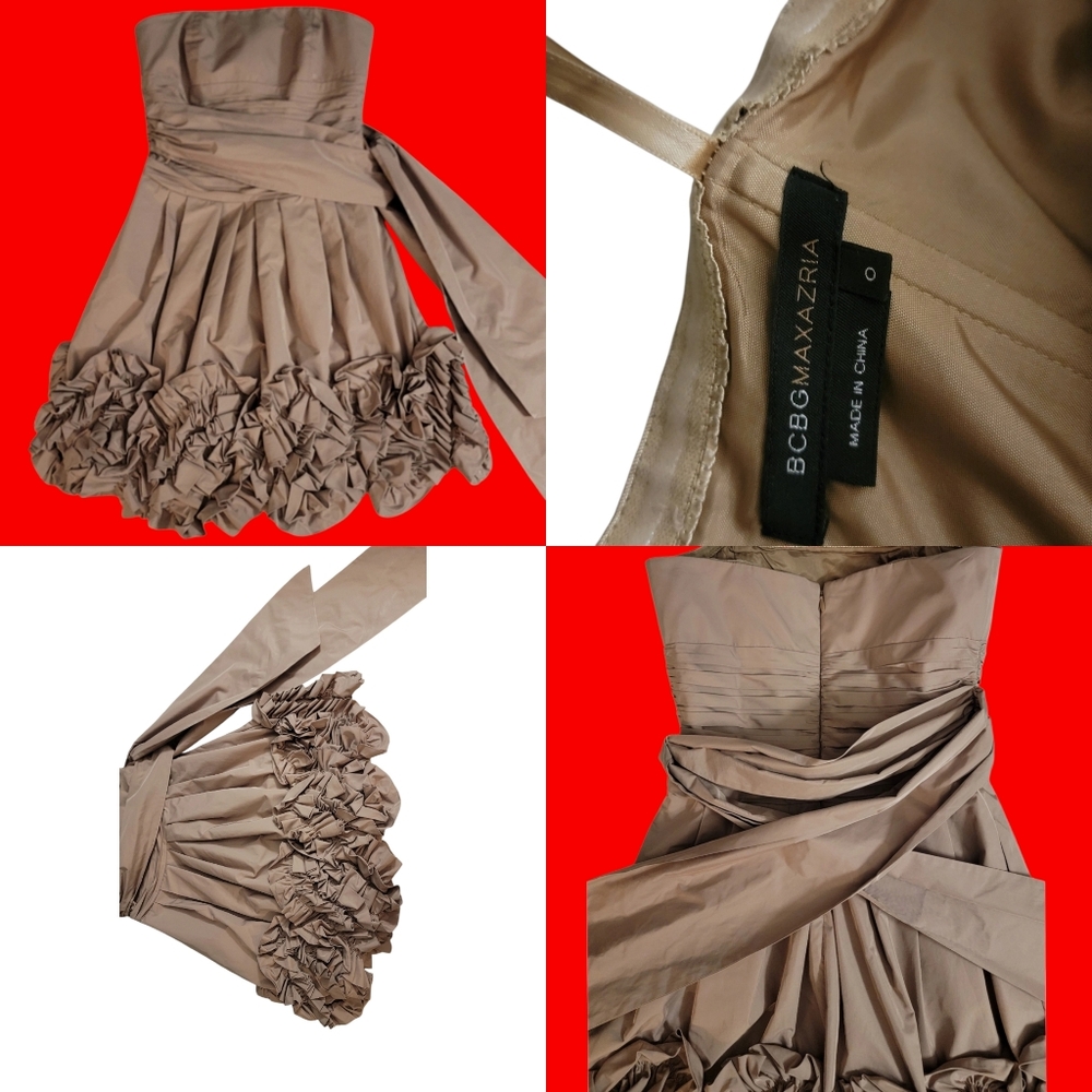 BCBGMAXAZRIA Strapless Tan Dress Size 0